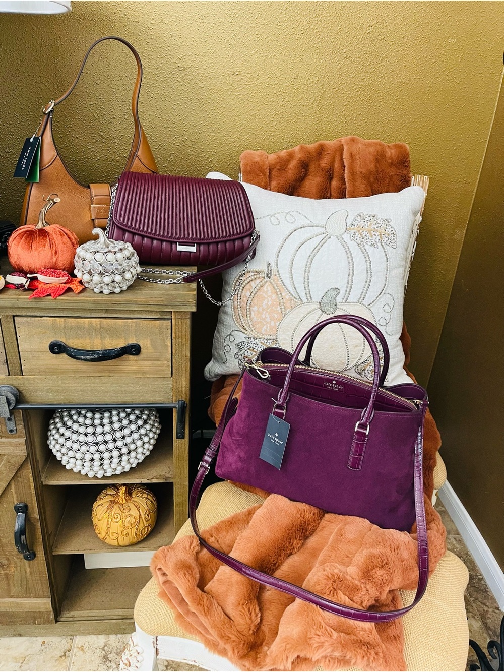 Kate Spade New York Thompson Street Suede And Croc Embossed Satchel Bag KP185 - Picture 14 of 17